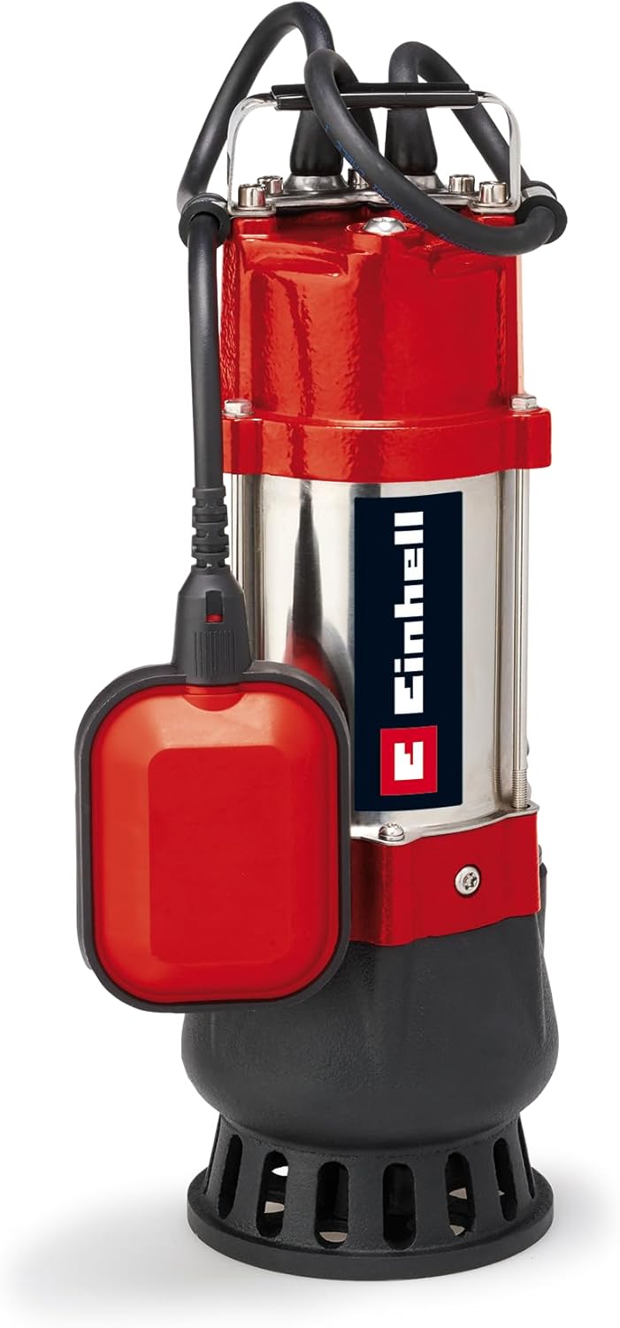 Einhell GC-DP 5010 G Waste Water Pump (500 Watt, 12,000 Litres/Hour, Maximum Discharge Head 8 m, Connection 42 mm, Fully Height-Adjustable Float Switch, Stainless Steel Motor Housing