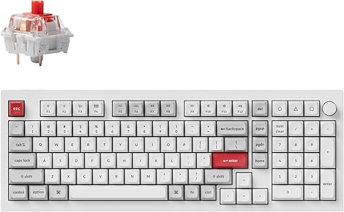 Keychron Q5 Pro QMKVIA Teclado mecánico inalámbrico personalizado, diseño de aluminio completo del 96% con perilla programable, diseño de doble