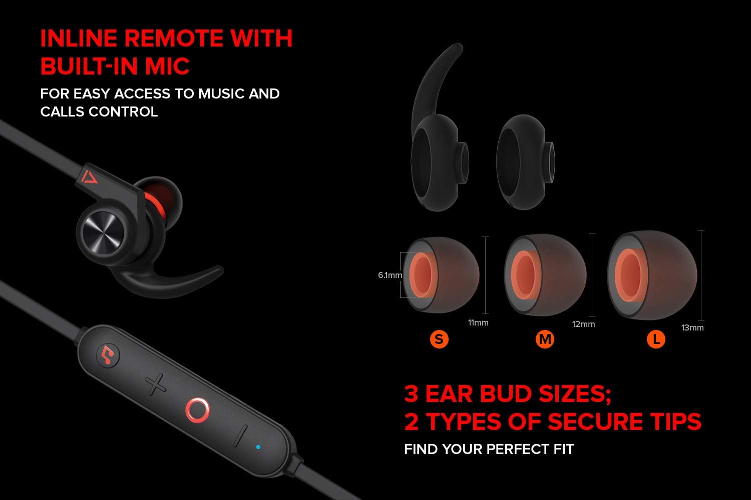 Creative Outlier ONE Plus Wireless Bluetooth 4.2, IPX4 Water-Resistant Sweat-Proof in-Ear Headphones (with 4GB MP3 Player)