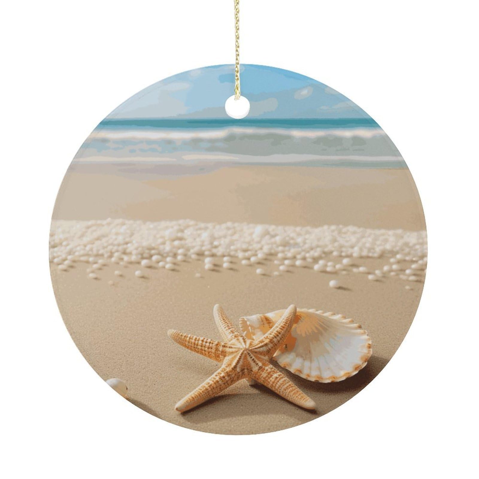 Adfgyerh Women's Style Starfish Shell And Beach Hanging Ceramic Ornaments, Christmas Tree Decorations, Funny Home Decor Gifts For Sisters & Work Best Friends