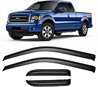 Cxdar Rain Guards for 2004-2014 Ford F-150 Extended Cab - Out-Channel Window Visors, UV-Resistant Vent Deflectors