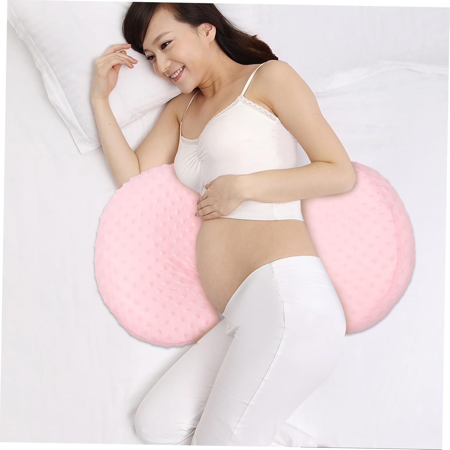 Cabilock 1 Set Cool Waist Maternity Wedge Pillow Pregnancy Waist Pillow Pregnancy Pillows for Sleeping Pillow for Pregnant Women Maternity Pillows Fabric Pink