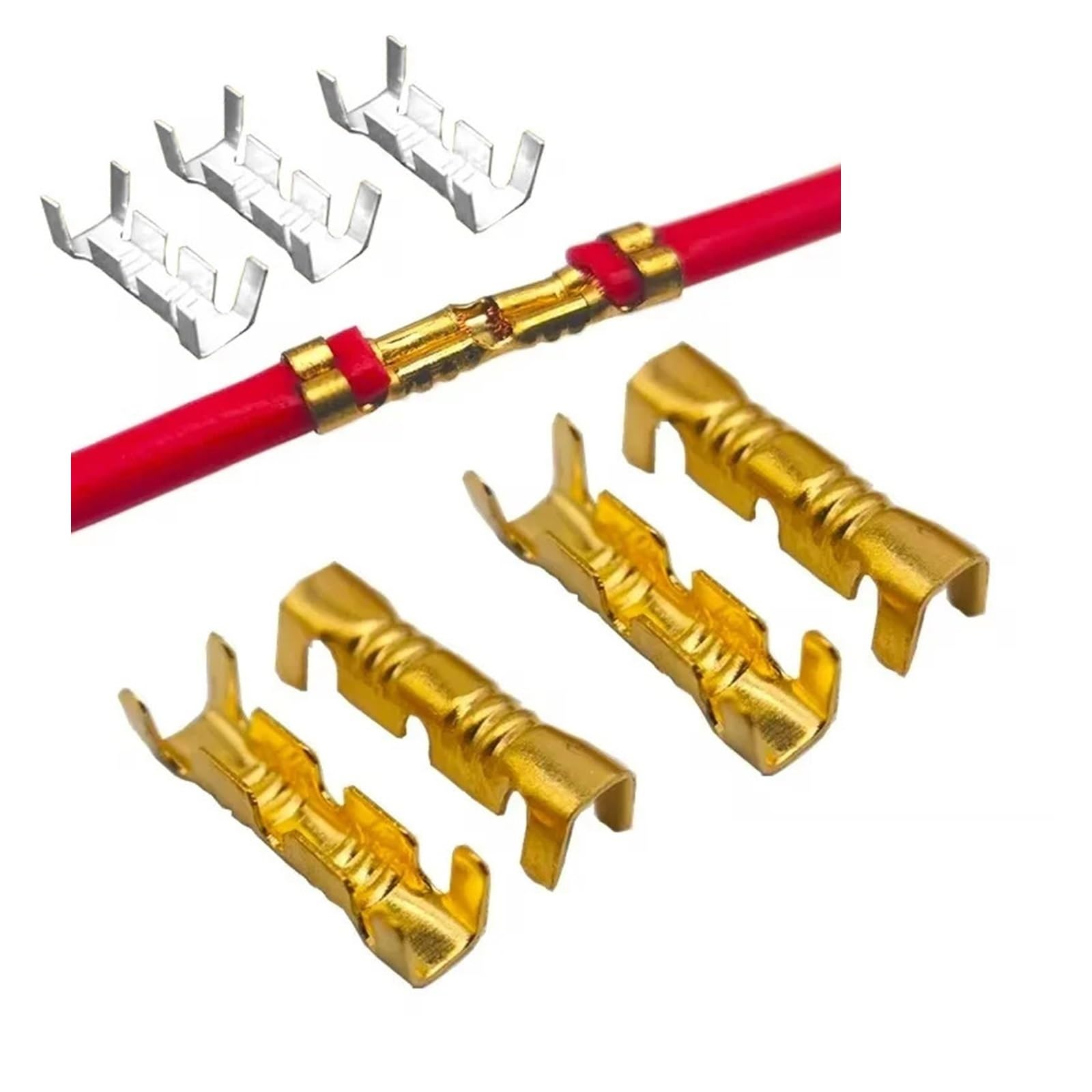 U-förmige Kabelschuhklemme, 453/453C U-förmiger Kalteinsatz-Drahtverbinder mit kleinen Zähnen, mehrfarbig, 0,3–4, mm², 50–200 Stk(Silver 453c,200pcs)