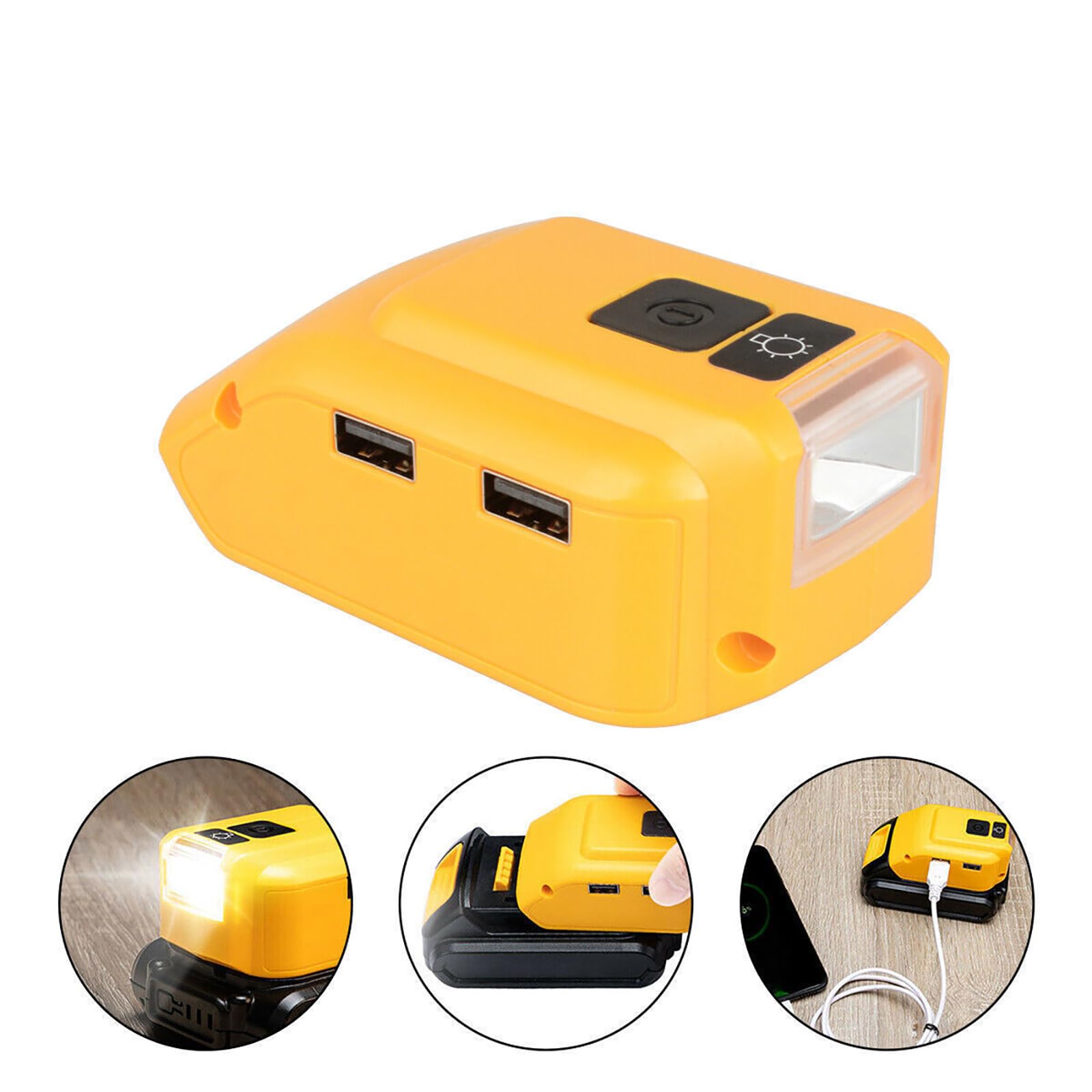 Adaptateur chargeur avec interface USB pour Dewalt 14,4 V vers 20 V Max XR Adaptateur de batterie au lithium