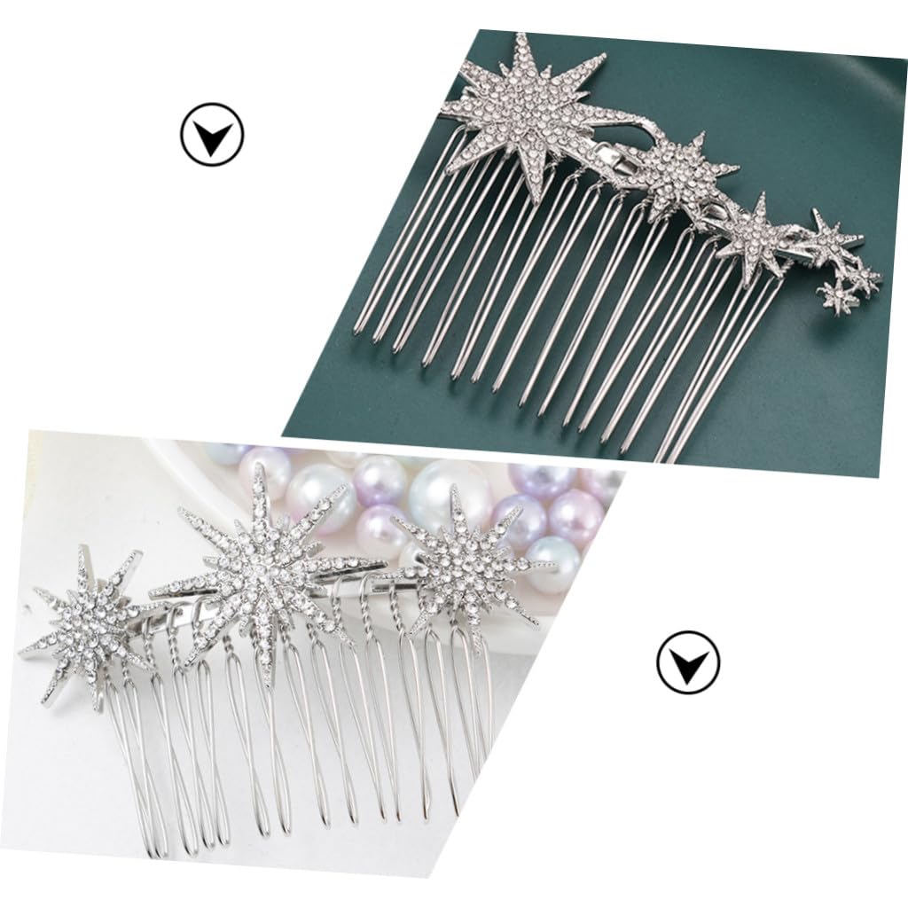minkissy 10 Pezzi Pettine Per a Fiocco Di Neve Pettine Per Da Sposa Fermaglio Per Con Strass Laterale a Stella Fermagli Per Pettini Mancare Lega Metallo