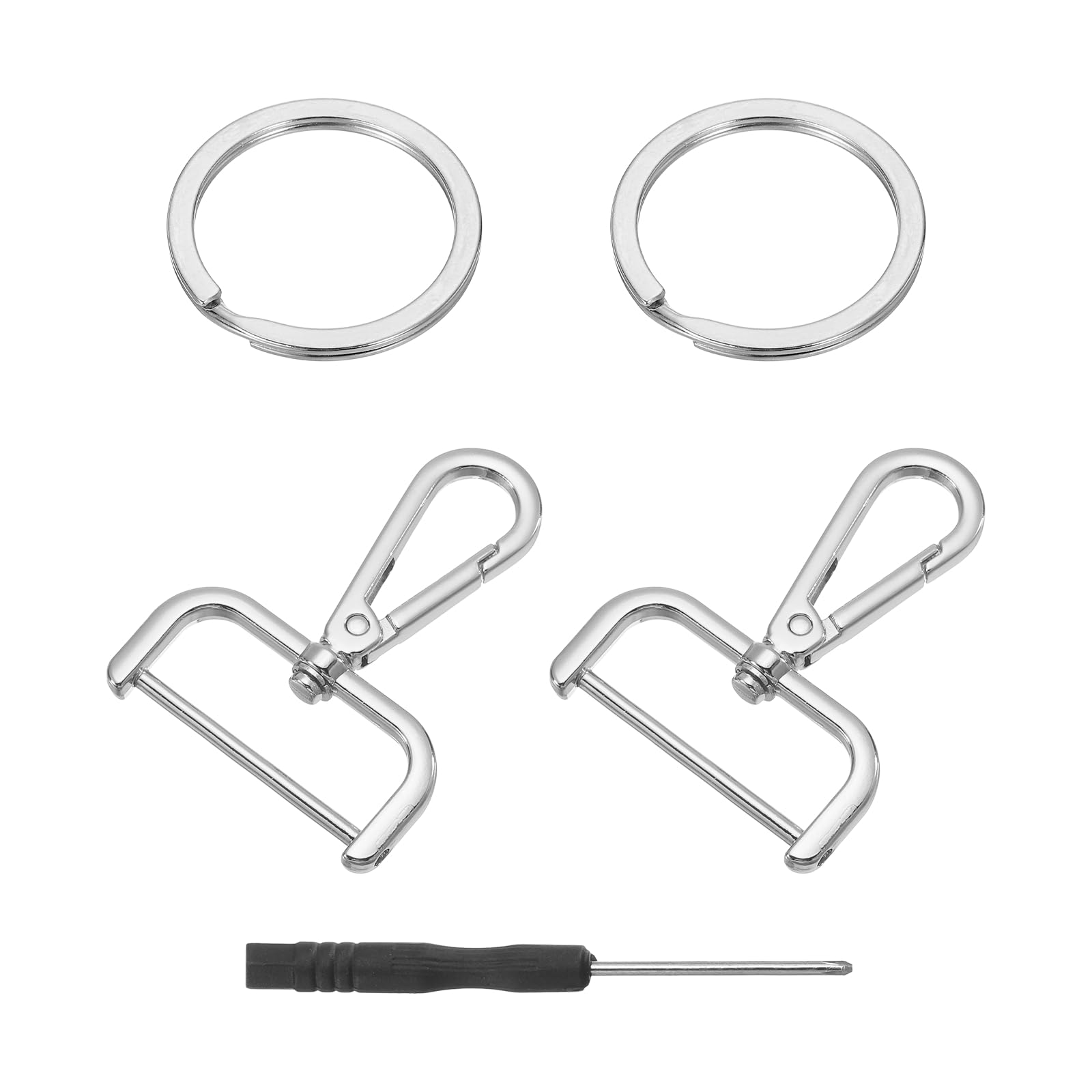 Photo 1 of uxcell Swivel Purse Clasps with D Rings and Key Rings - Set of 4