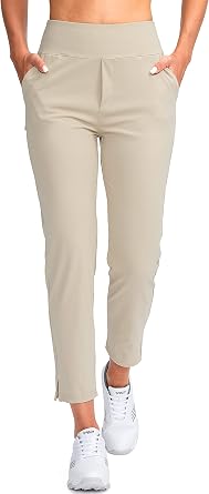 YYV Womens Golf Pants Stretch Work Ankle Pants High Waist Dress Pants with Pockets for Yoga Business Travel Casual