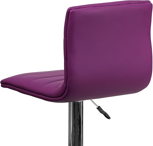 Miniatura 64 de Flash Funiture silla de bar ajustable con base cromada, Vinilo, Negro Negro -,Blanco,Marrón,Borgoña,Verde,Gris,Naranja,Púrpura,Rojo