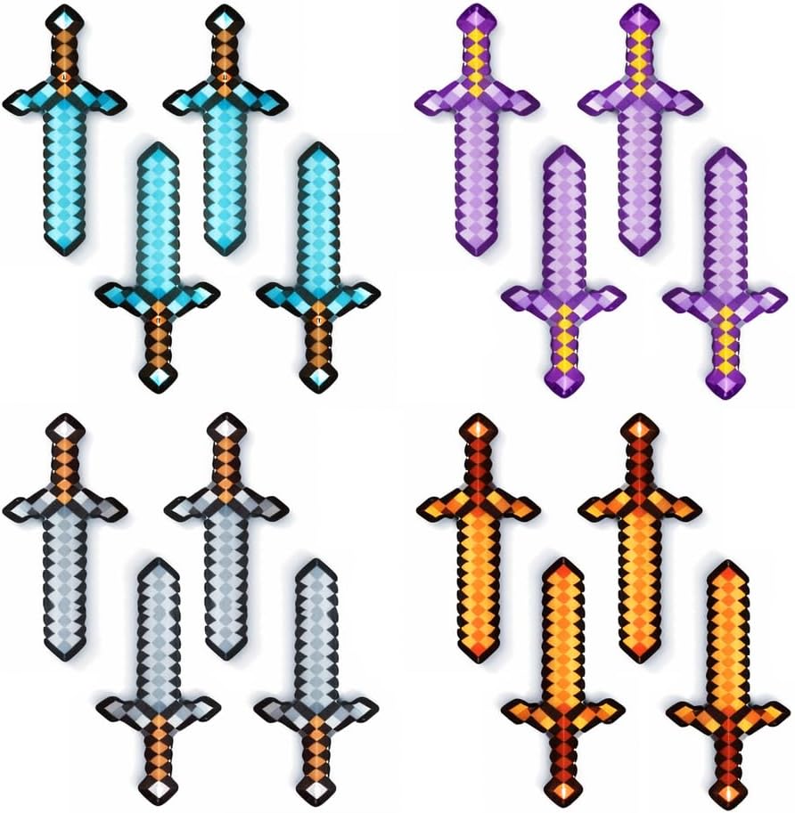 16PCS Inflatable Sword Set, Colorful Balloon Swords with Hand Pump, Party Favor Props for Birthday Events, Theme Parties & Celebrations