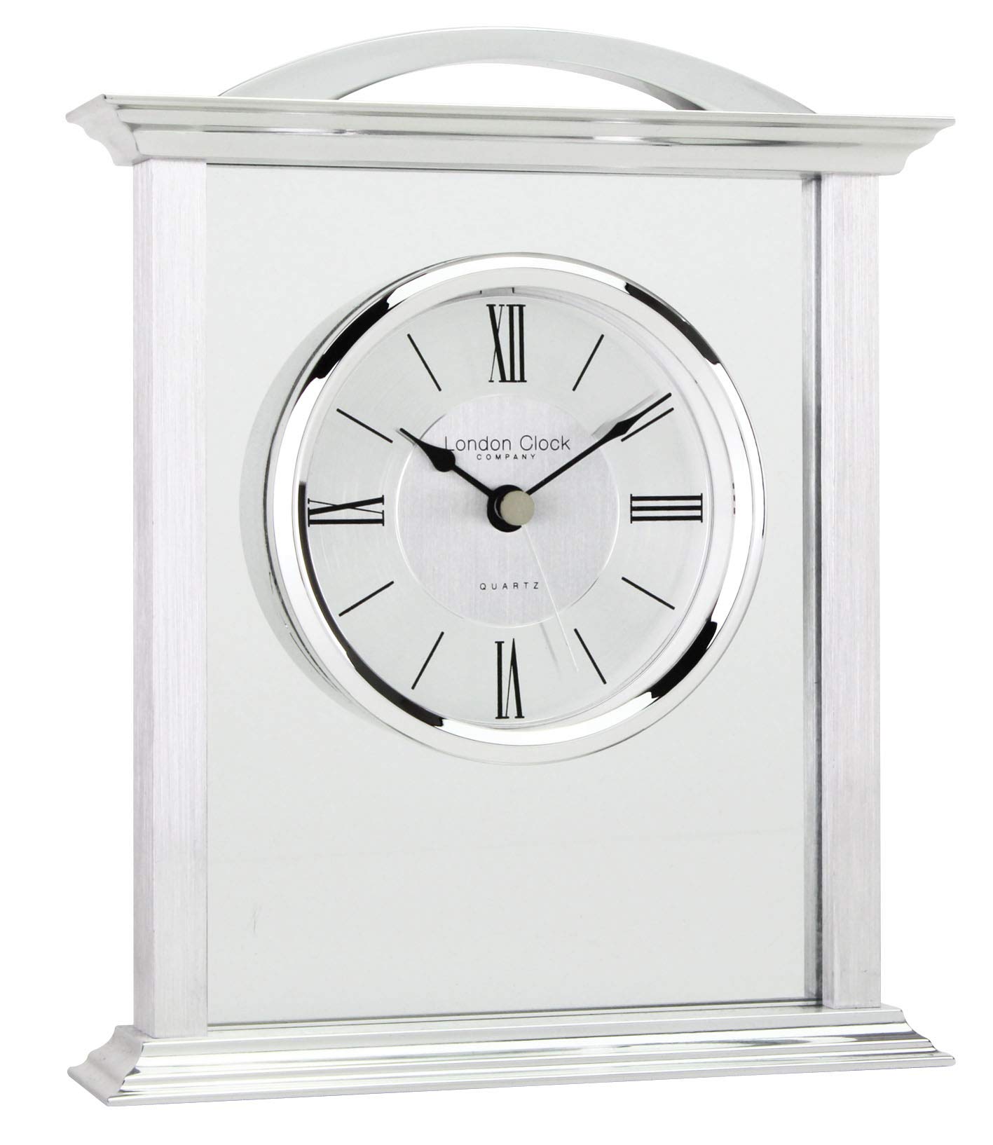 London Clock Silver Mantel Clock, 18 X 15 X 4.5Cm
