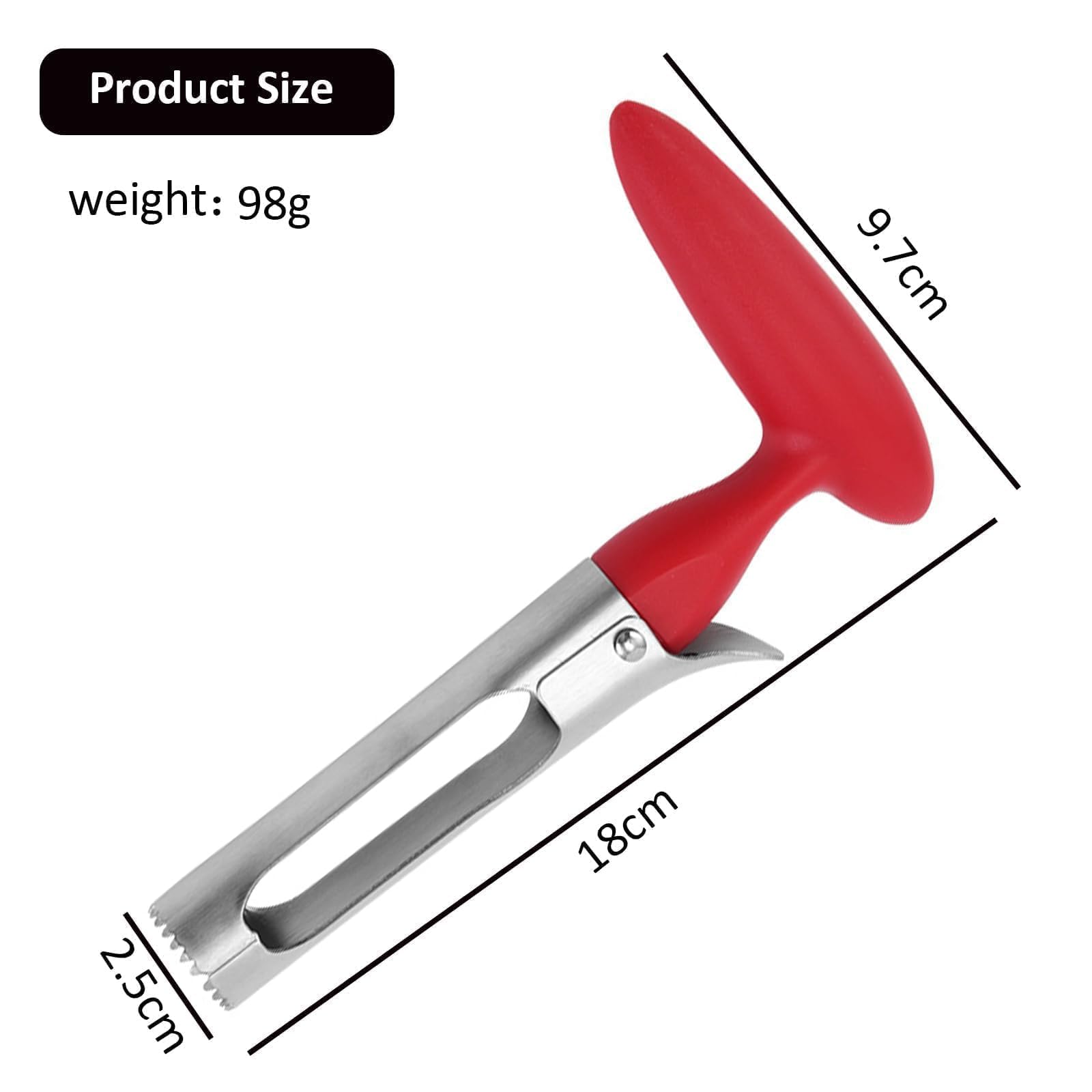 GVSS Vide-Pomme Acier Inoxydable Avec Poignée ABS - Dénoyauteur Fruits 18cm Rouge