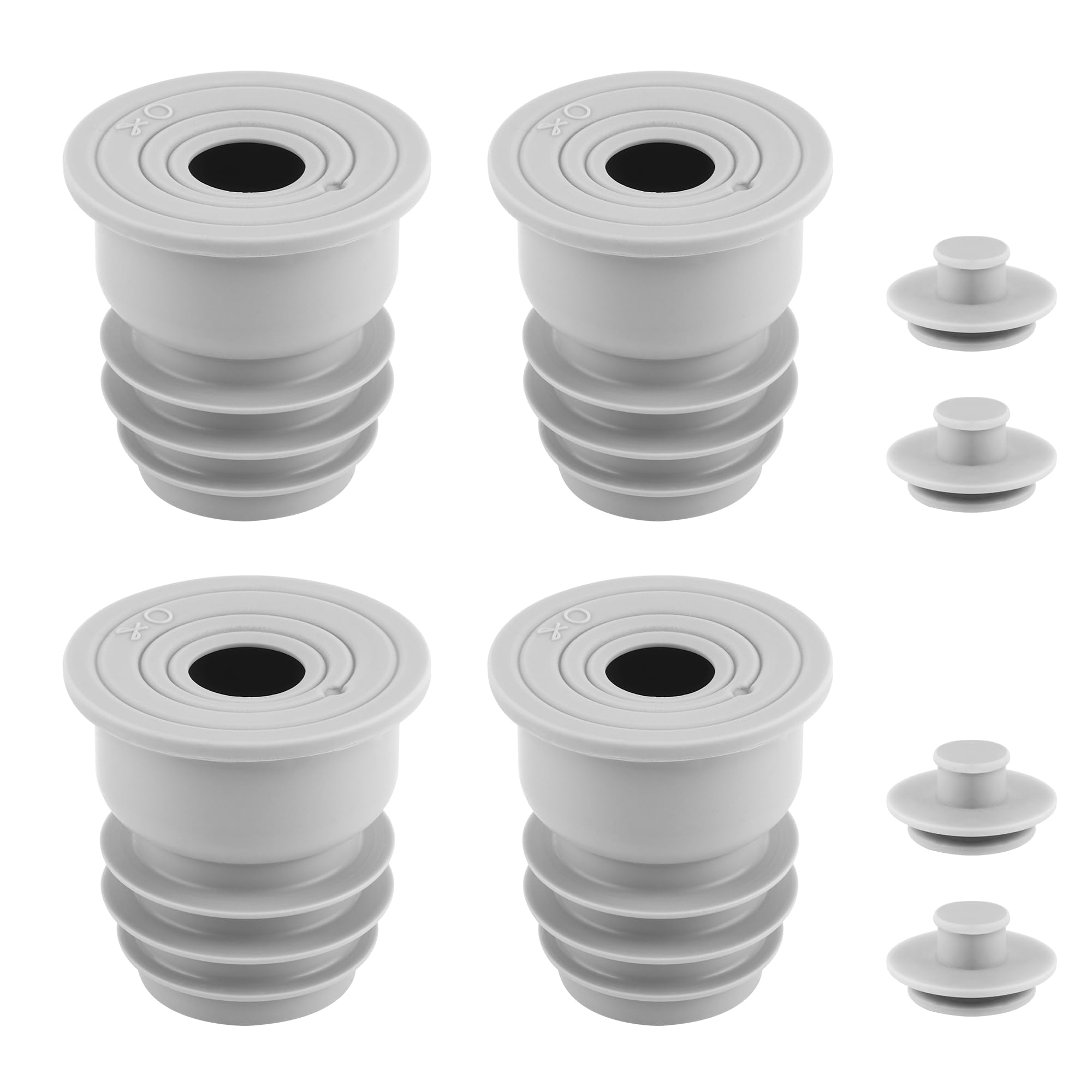 4 juntas para tubo de desagüe de agua, 35-40 mm/45-55 mm, anillo de sellado del tubo de desagüe para lavadoras, desagües del fregadero, gris