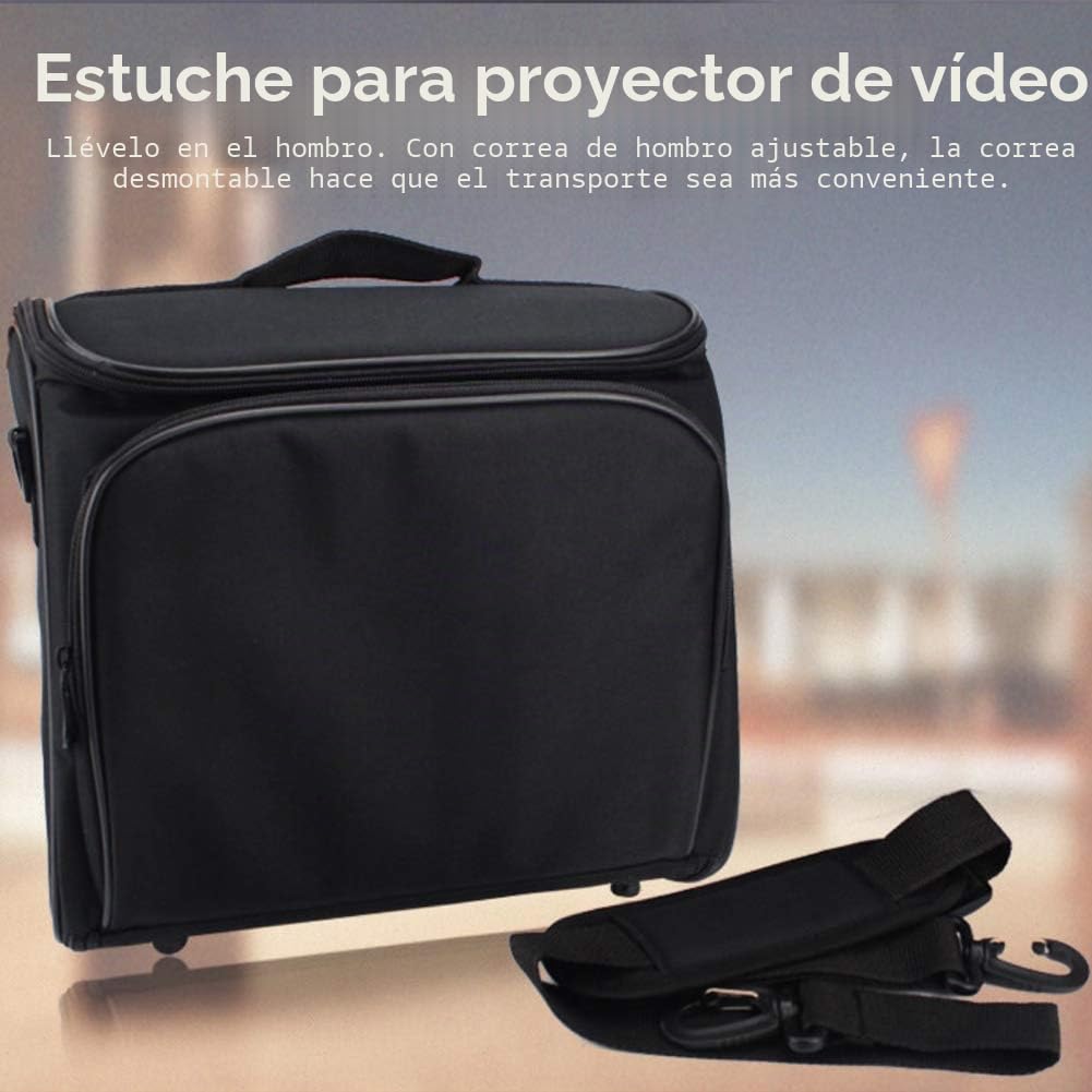 Bolsa para proyector, bolsa de transporte y almacenamiento antideslizante con correa para el hombro para la mayoría de proyectores y accesorios