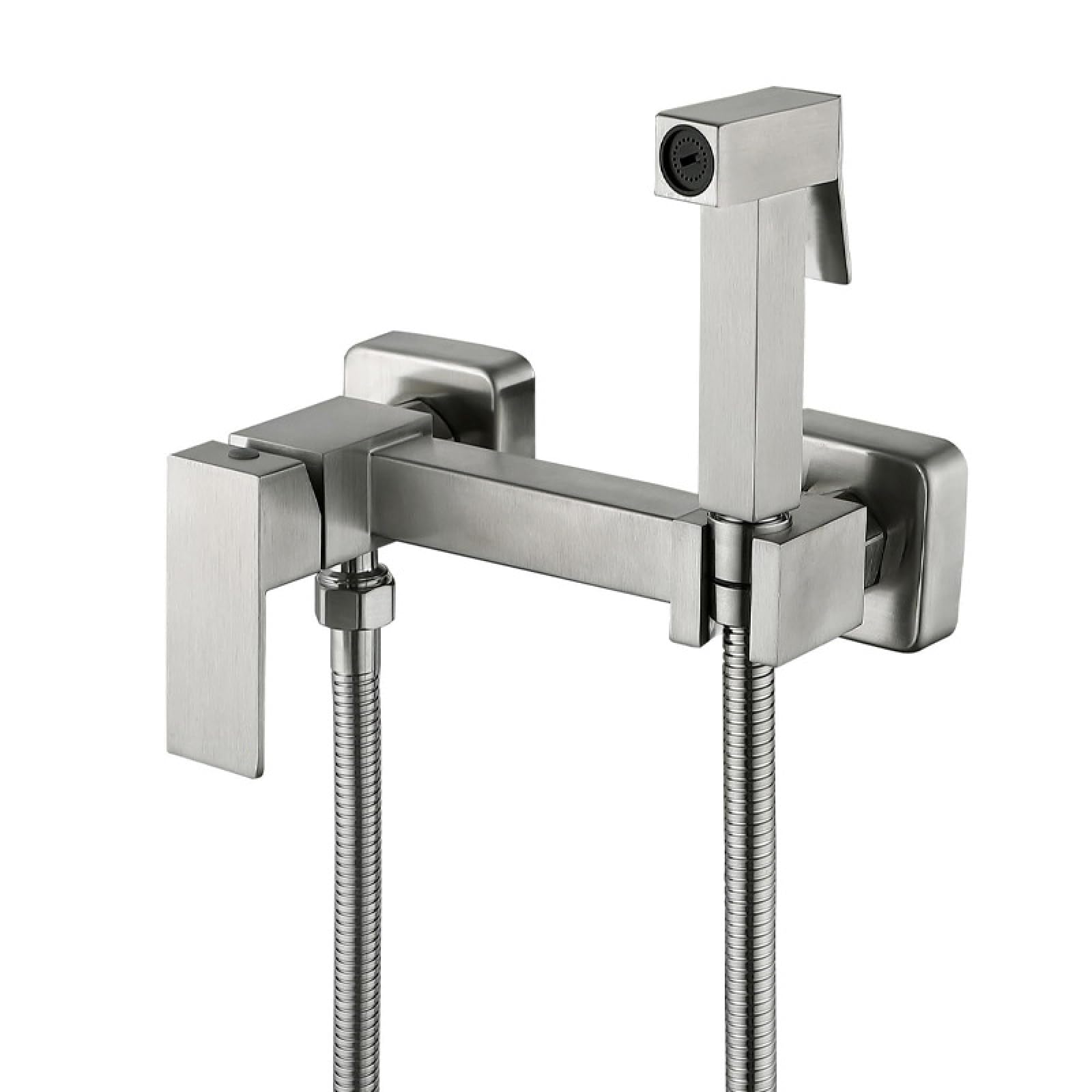 Kit Bidet para Inodoro,Ducha Higienica WC Acero Inoxidable 304 Agua Fría Y Caliente Adecuada para Limpieza De Baño/Baño De Mascotas,Cepillado