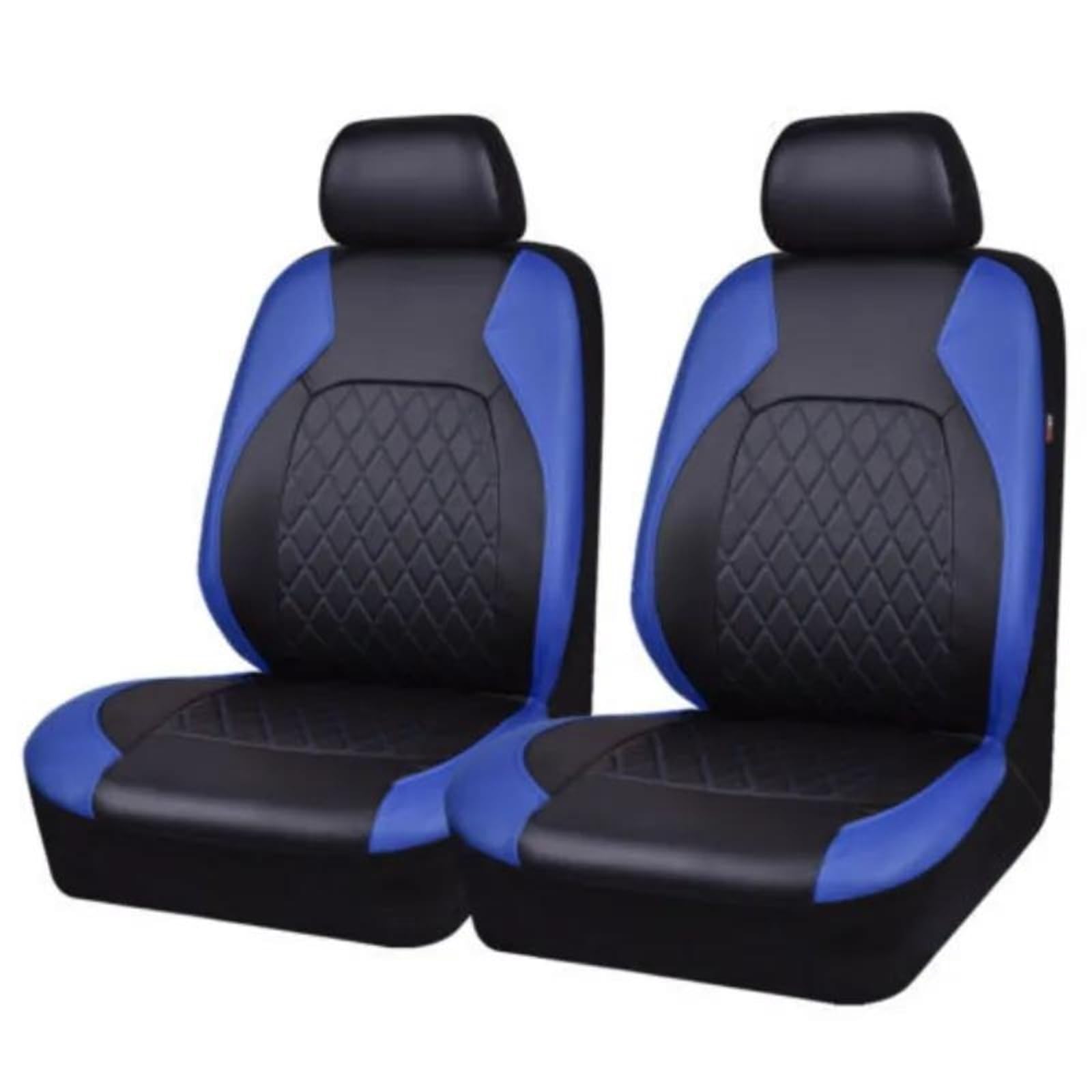 Sitzbezug Auto 2-Sitzer-Vordersitz-Universal-Autositzbezug Aus PU-Leder Für Subaru Für Legacy Für WRX Für Liberty Für Tribeca Für Crosstrek Sitzauflagen Set(Blau)