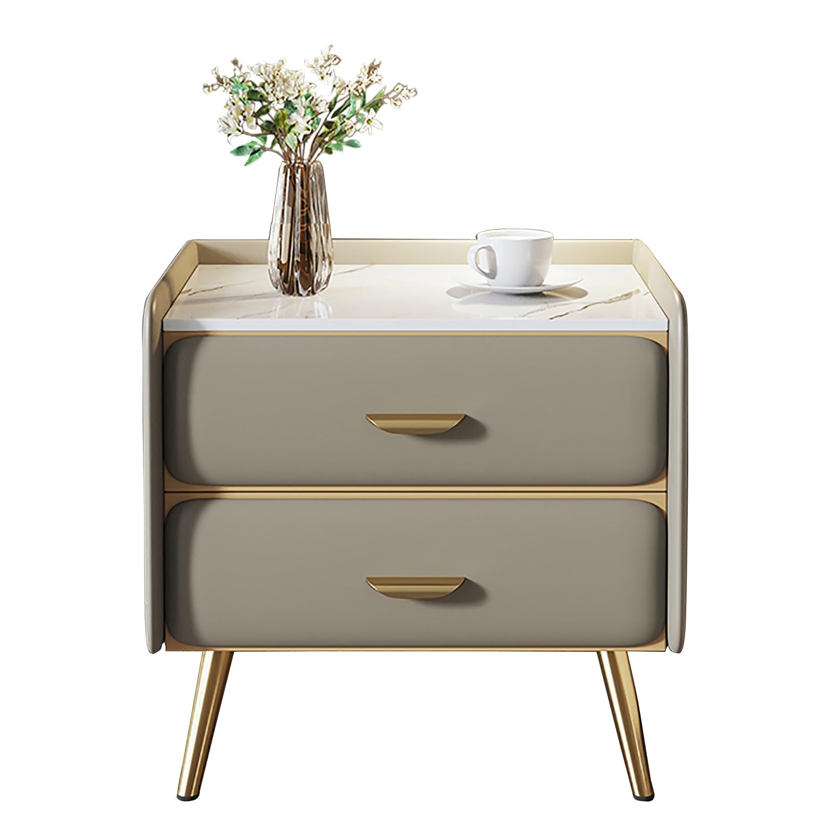 SXZenSpace Compact Nightstand Bedside Table with Storage Small End for Bedroom & Living Room Cabinet (B 45x40x48cm) Stylish Functional Design