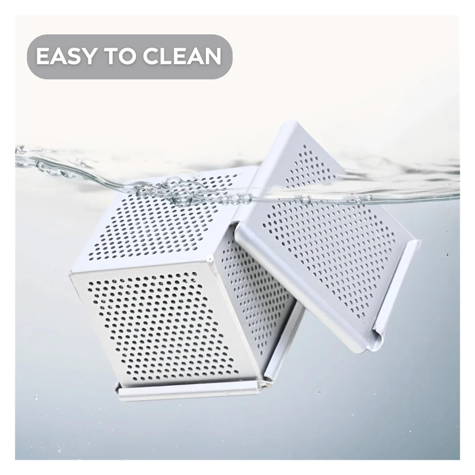 Générique Compatible avec Les moules à Mini-toasts, Croissants, Cubes, Pain de mie et Couvercle, ustensiles Cuisine perforés carrés for la Cuisson l'eau(2PCS 10X10X10CM)