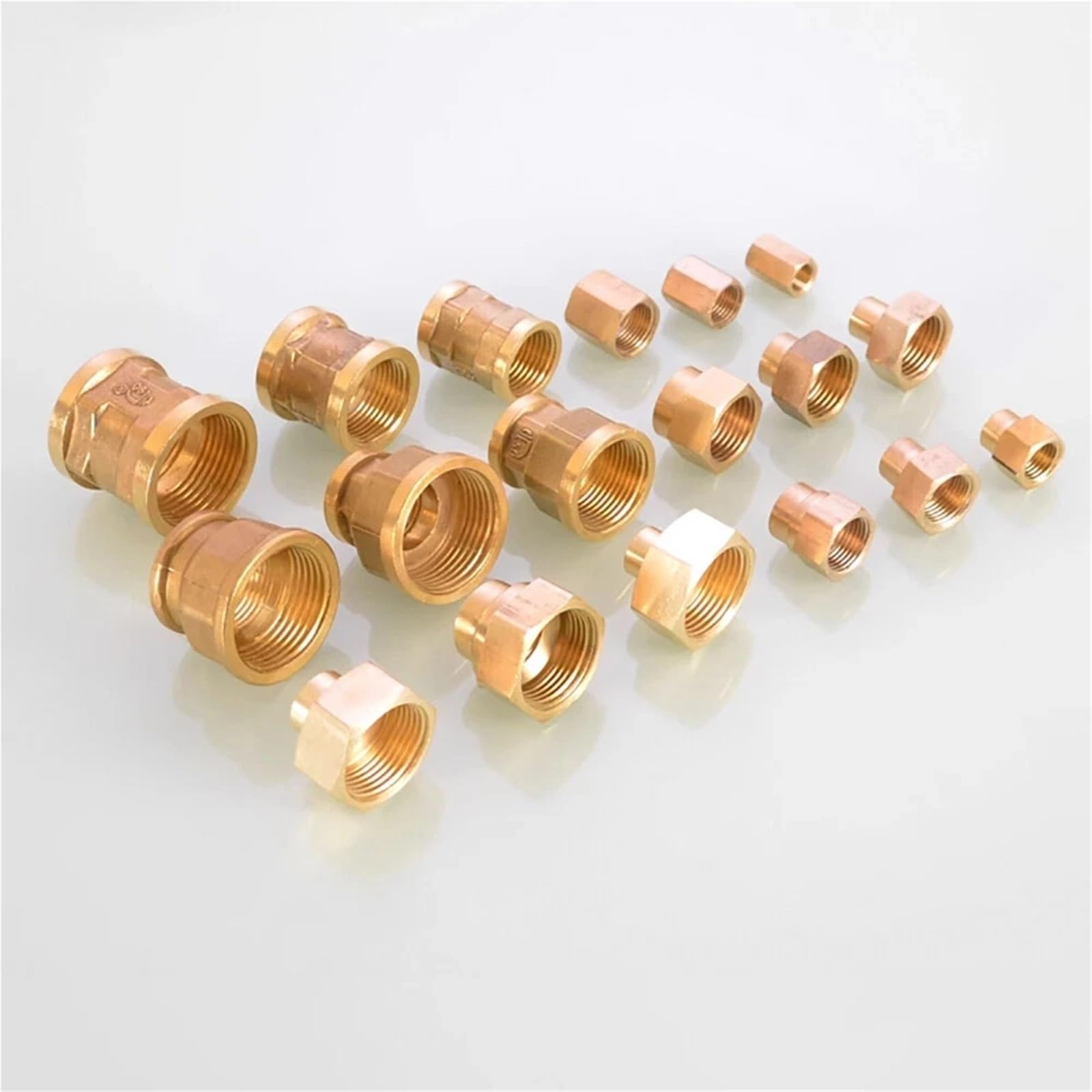 1~5 stücke Messing Weibliche Reduzierhülse 1/8 "1/4" 3/8 "1/2" 3/4 "1" BSP Gewinde Hex Rohr Fitting for Wasser Gas Für Sanitärinstallationen