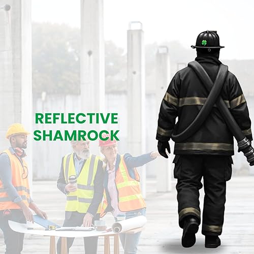 Miniatura 4 de LiteMark Calcomanía reflectante verde de trébol de 2 pulgadas para casco, caja de herramientas, laptop, etc. Paquete de 3