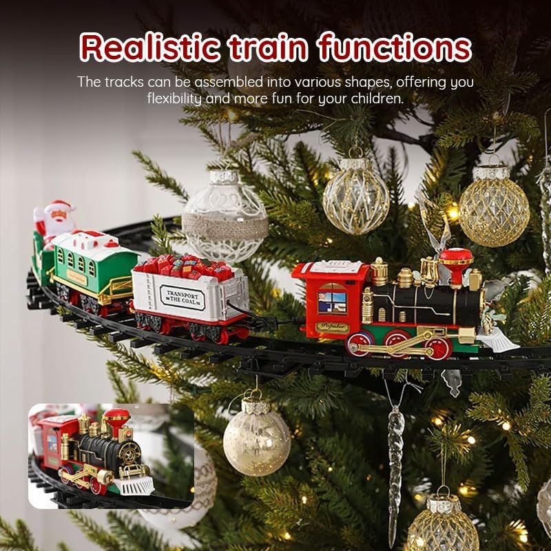 Musical Christmas Tree Topper Set with Rotating Cable Cars, LED Star Light, Train Decoration, Holiday Home Decor XpressFamilyGo for Children