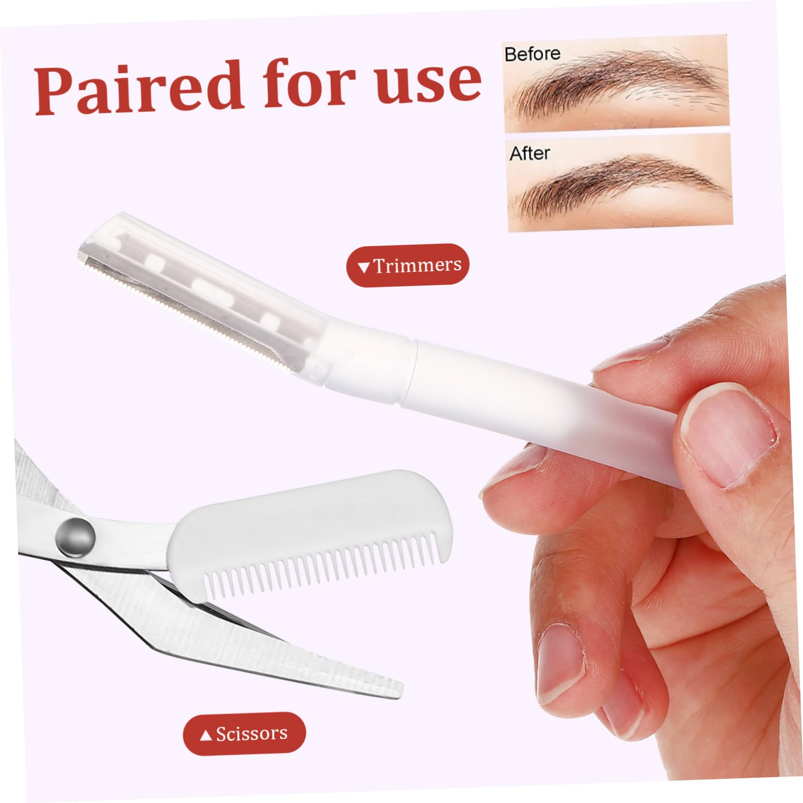 FOMIYES 3 Sets Men's Eyebrow Grooming Kit Eyebrow Shaper Set Razor Trimmer Brow Shaping Tool Kit Safe Comfortable Handle Easy to Use Lightweight Versatile
