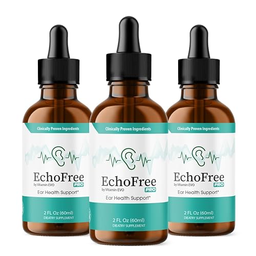 (3 Pack) Echo Free Tinnitus Drops, Official EchoFree Natural Support Liquid, EchoFree Pro Ear Health Support Supplement, Echofree for Ringing Ears Advanced Formula Reviews, 3 Month Supply 90 Servings