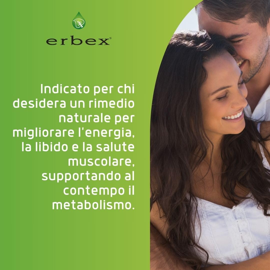 ERBEX - Tribulus Terrestris 100% Naturale, 360mg di Saponine Steroidee, Promuove il Vigore Fisico e la Vitalità degli Uomini, Migliora Resistenza e Virilità, Vegano e Senza Additivi