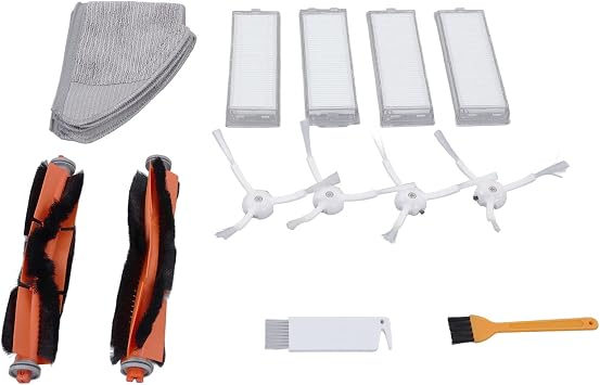 Qiilu Replacement Filter Mop Brush Kit for Robot Vacuum Mop 2 Lite 2 MJSTL MJST1S, 16 Pieces, ABS Material