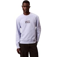 Calvin Klein Uomo Felpa Fleece Retro Graphic con Scollo Rotondo