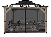 Vista 15 de Aoodor Mosquitera Universal para Gazebo de 10 x 10 pies, 4 Paneles Laterales de Repuesto con Cremalleras Dobles para Patio, Patio Trasero, Terraza