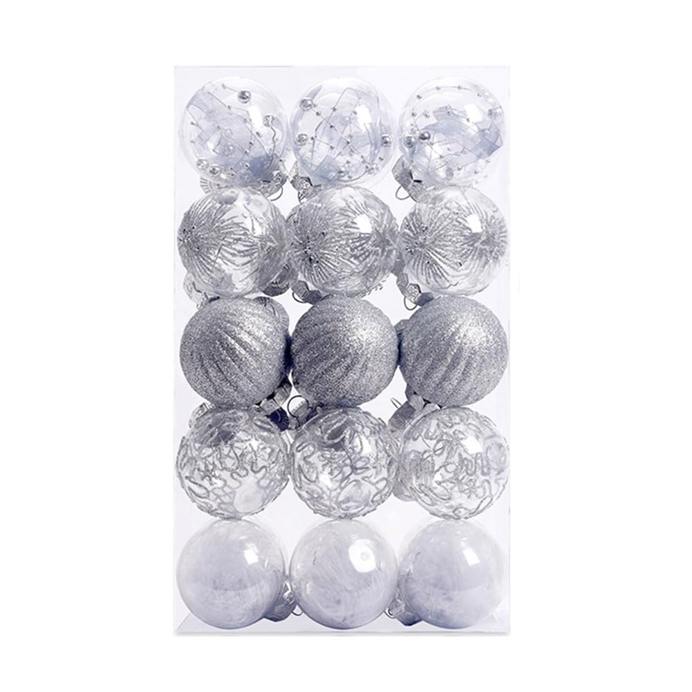 30 palline di Natale, 6 cm, mix di plastica infrangibile