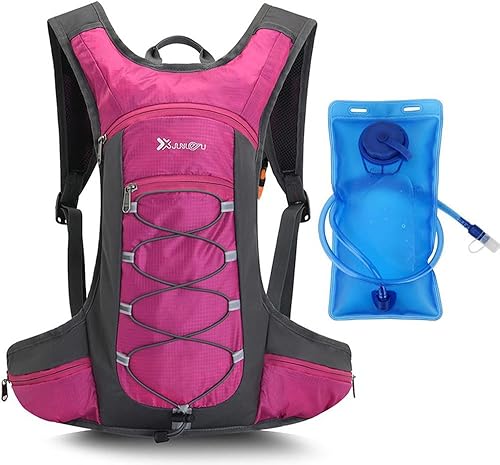Miniatura 2 de Croogo Mochila de hidratación para correr con vejiga de agua de 2 litros, ligera, Hydro Water Pack Ciclismo para hombres y mujeres, Rojo-OT05