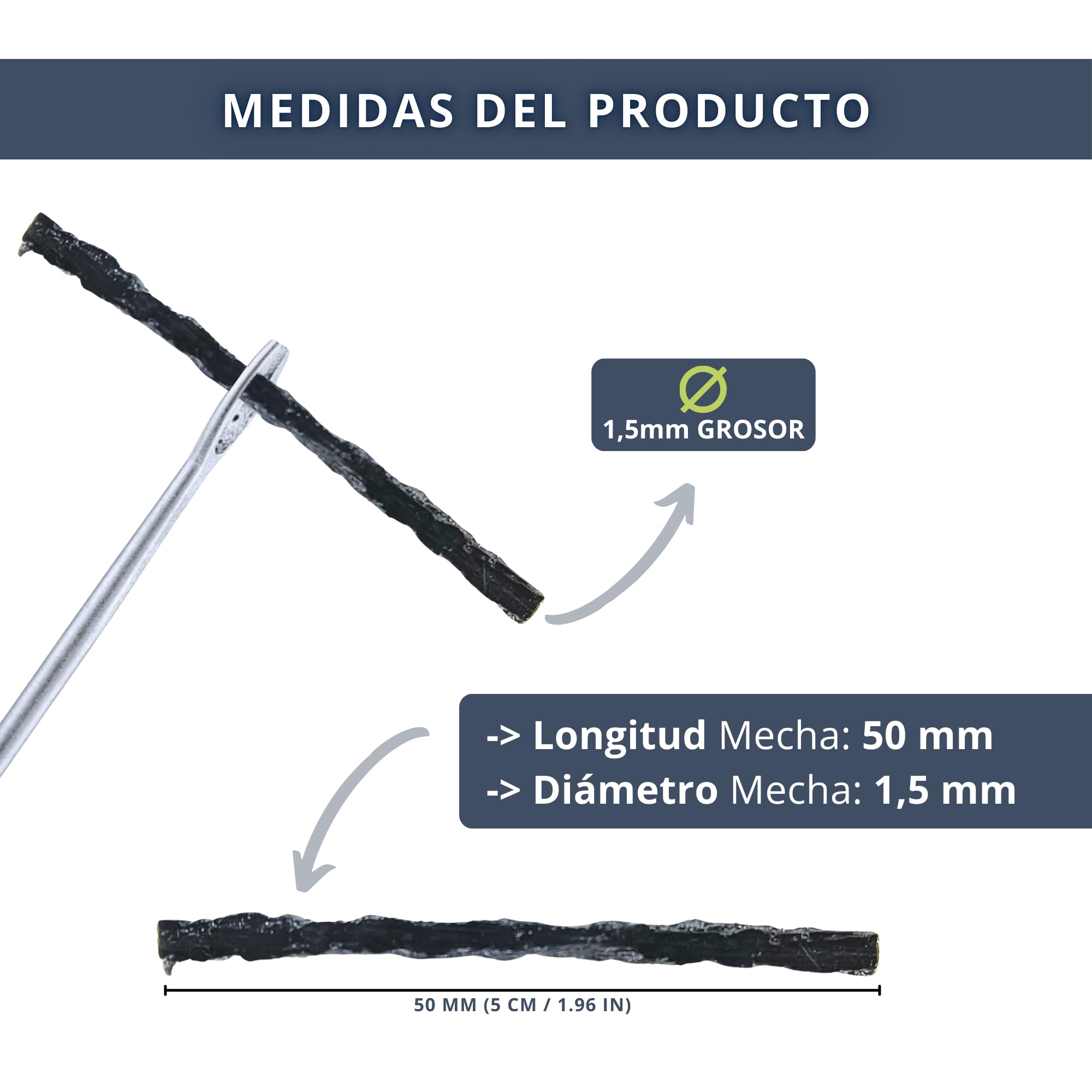 Stoppini Riparazione Forature Bici 1.5x50mm - 30 Pezzi, Compatibili Tubeless - Foto 4