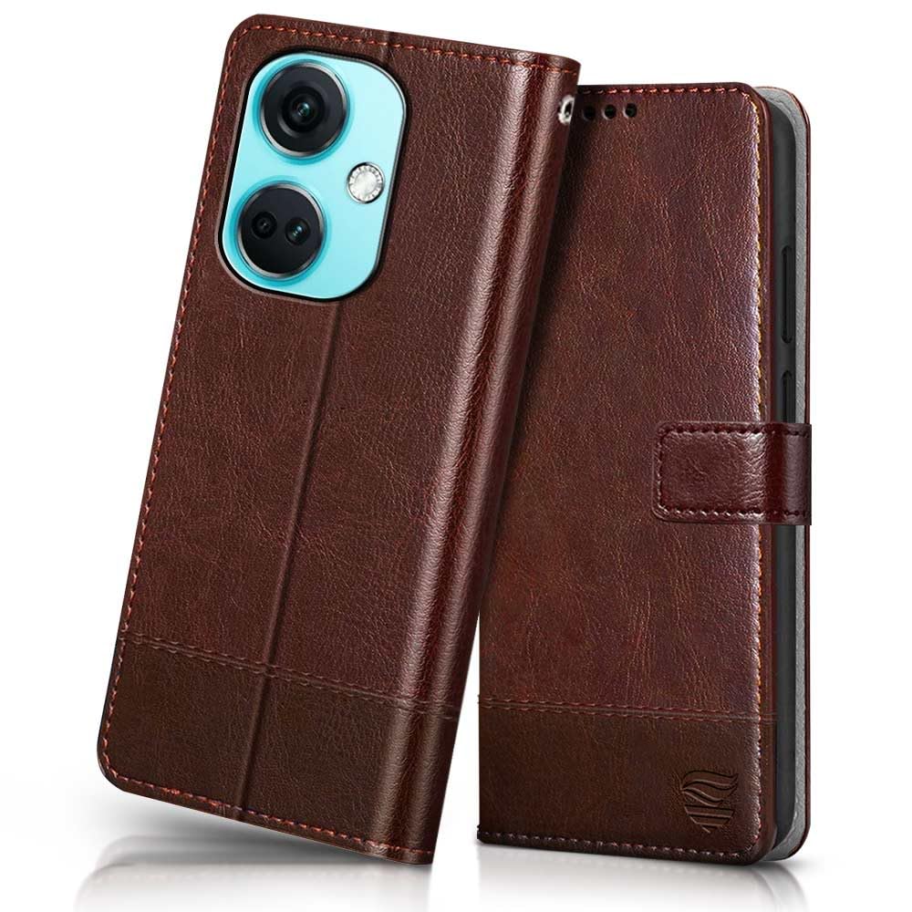FLIPPED Vegan Leather Flip Case Back Cover for 1+ OnePlus Nord CE 3 5G (Flexible, Shock Proof | Hand Stitched Leather Finish | Card Pockets Wallet & Stand | Tan with Brown) (B0CDQBYB7R) Amazon Price History, Amazon Price Tracker