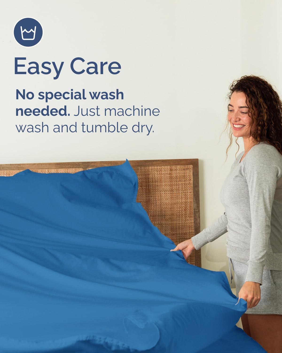 Twin XL Size Flat Sheet - Pack of 6 Top Flat Bed Sheet Only - Royal Blue image 5