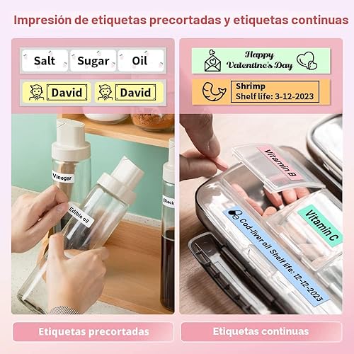 Vista 9 de Phomemo D30 - Etiquetadora portátil con cinta, Bluetooth, con múltiples plantillas disponibles para teléfono inteligente, fácil de usar