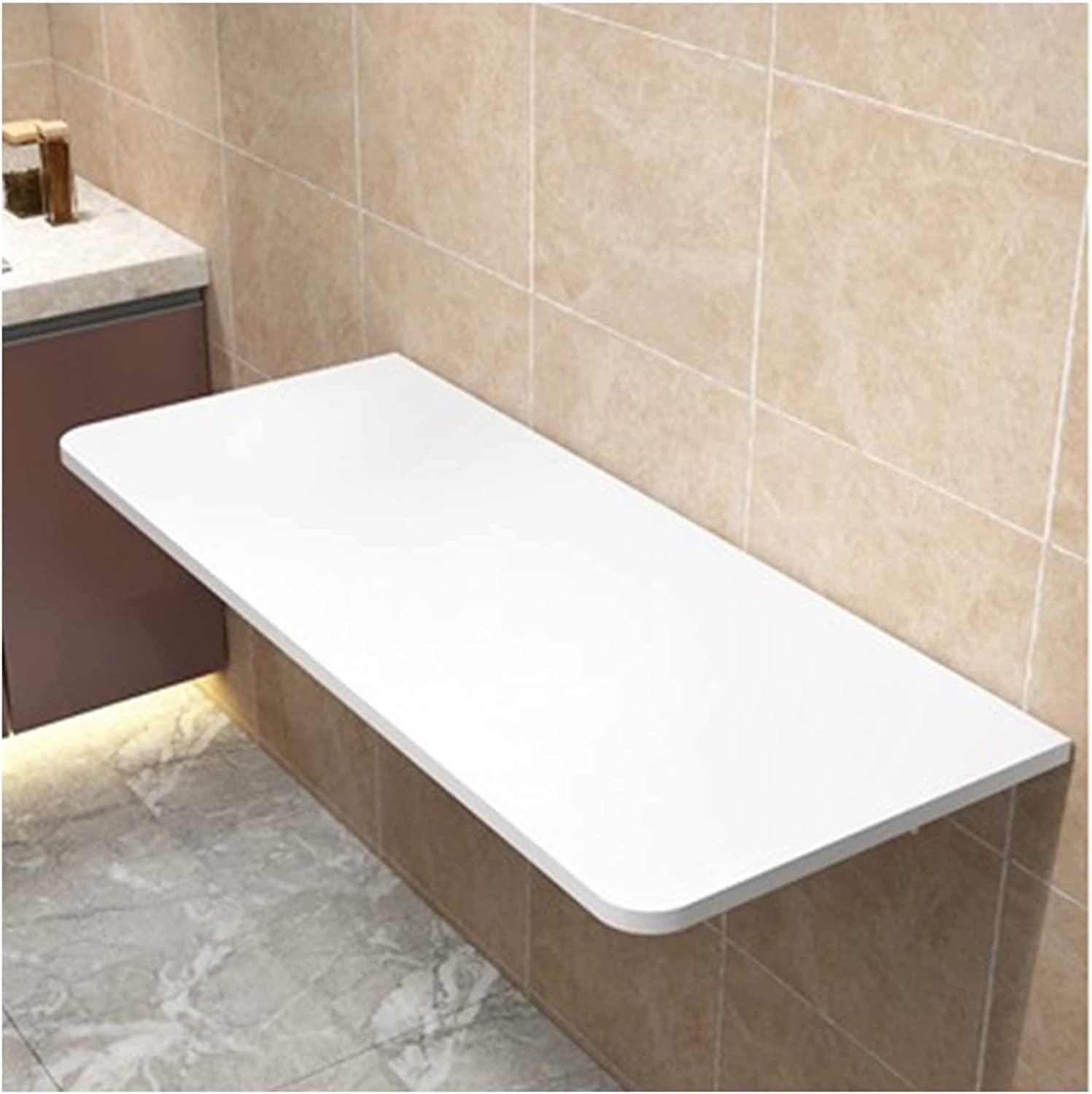Table murale pliante blanche en bois pour cuisine et petit espace 35 cm