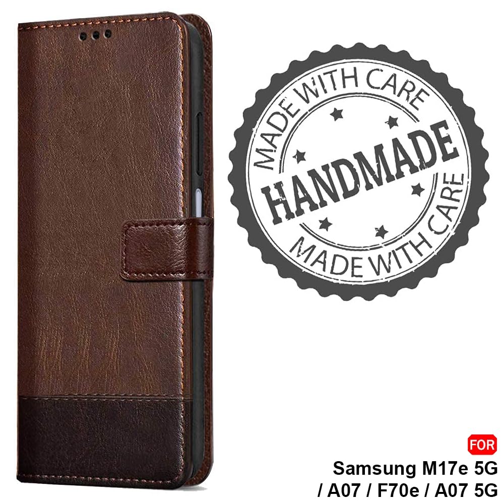 TheGiftKart Flip Back Cover Case for Samsung Galaxy M17e 5G / A07 / F70e / A07 5G | Dual-Color Leather Finish | Inbuilt Stand & Pockets | Wallet Style Flip Cover Case (Faux Leather, Brown & Coffee) — Amazon image 9