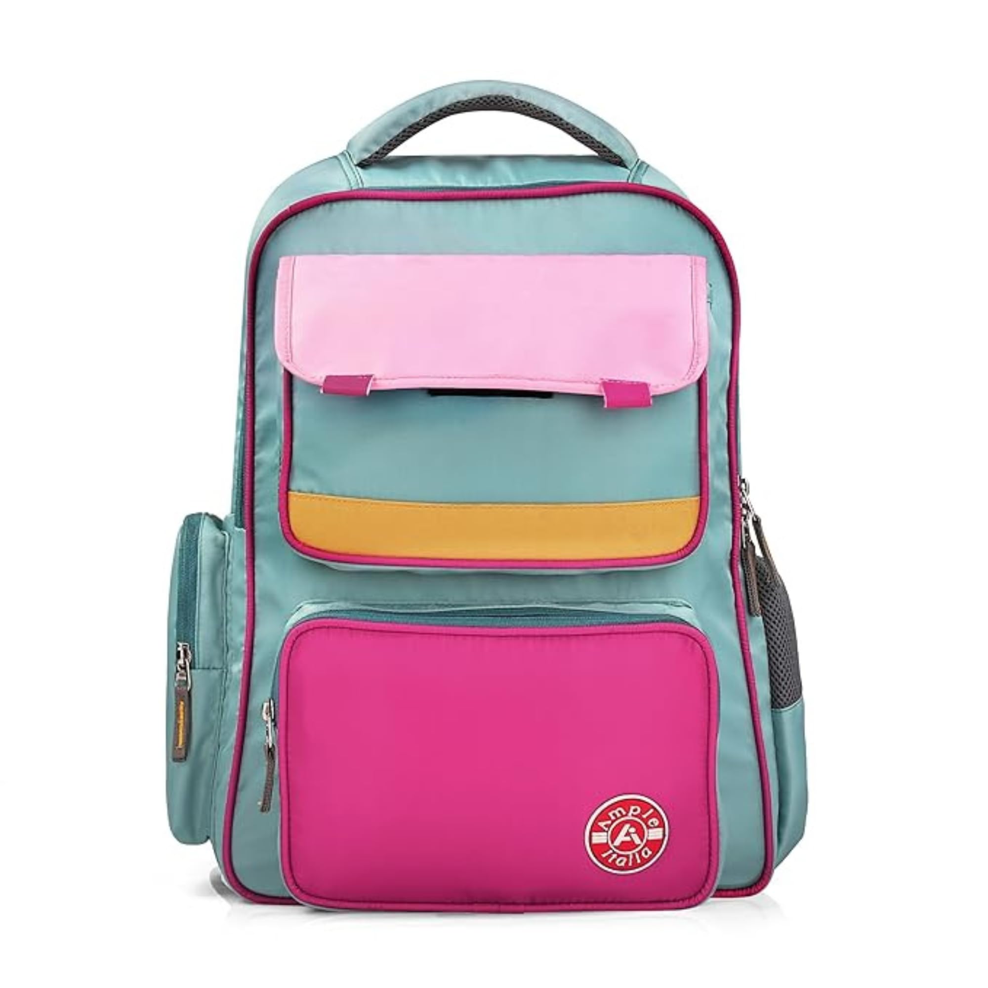 ample italia Backpack for Womens | Padded Shoulder Straps | Ergonomic Design | 3 Main Compartments | 40L | For Office & College | Aqua Green-picture-42