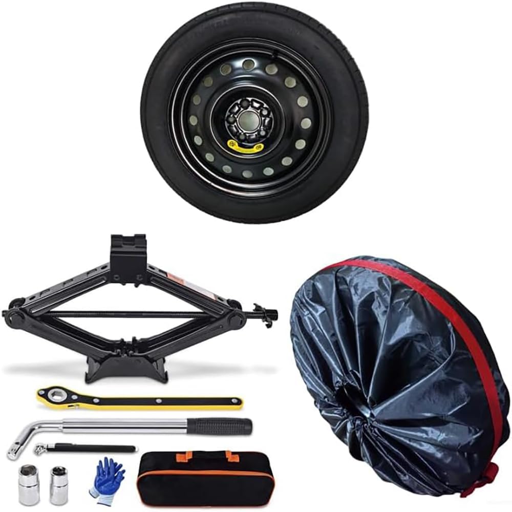 Spare Tire Kit Compatible with Honda CR-V (2012-2026), Fits Underfloor, Include Jack &Tools, and Storage Bag, Black Wheel with 18x4 Rim, 155/90R18 Spare Wheel, 29” Rolling Diameter Tire