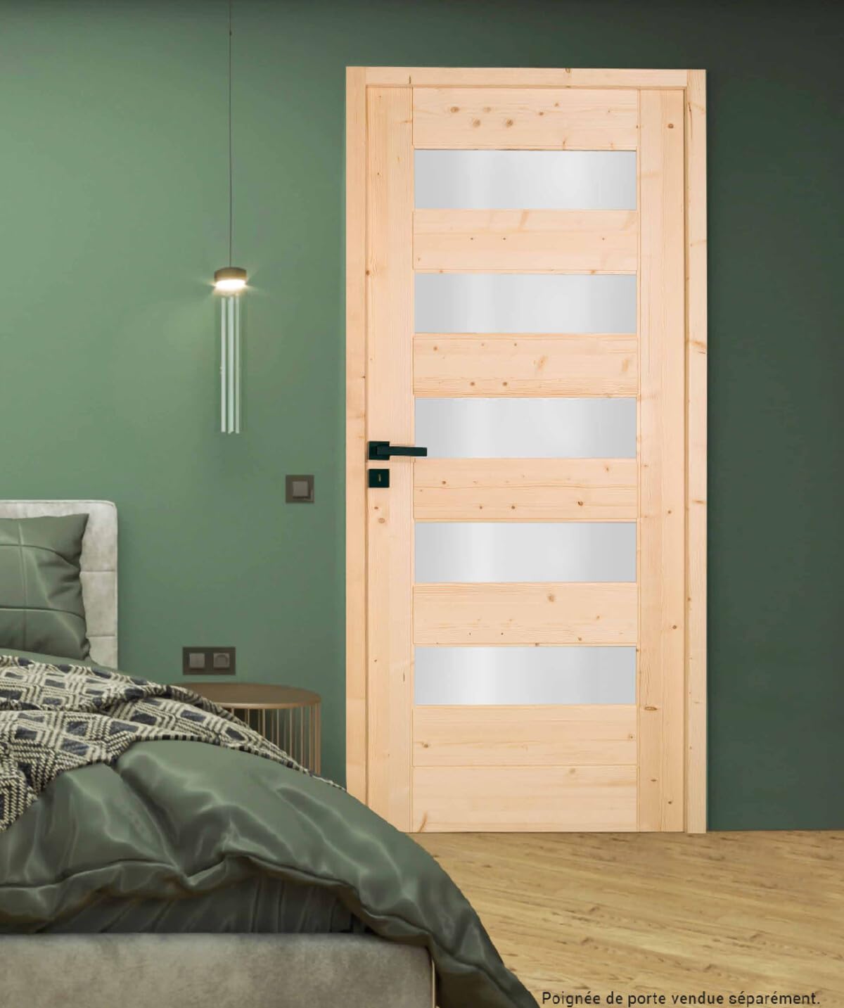 Bloc porte 5 Vitrages HORIZON bois épicéa 2040 x 730 Gauche
