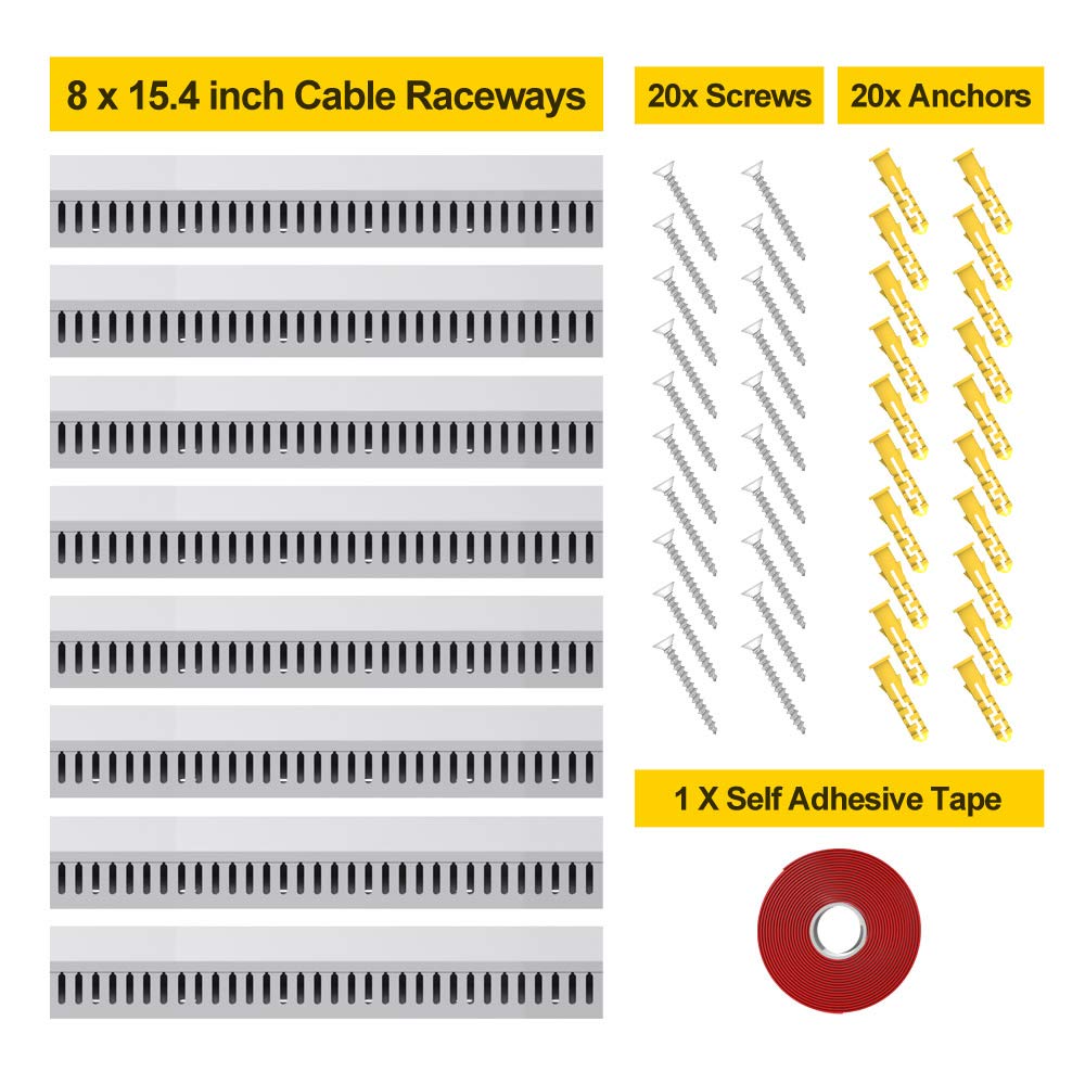 Buy Wire Duct Kit, Open Slot Cable Duct Management Raceway, 123in Cable