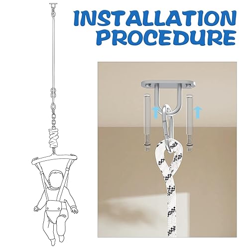 Miniatura 7 de G TALECO GEAR Jersey de bebé con gancho de techo para bebés y niños pequeños con cadena ajustable, gorilas para interiores y exteriores, puentes de