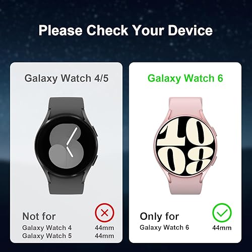 Miniatura 2 de Protector de pantalla compatible con Galaxy Watch 7, 5+5 unidades Película protectora de vidrio templado HD y carcasa rígida de policarbonato para