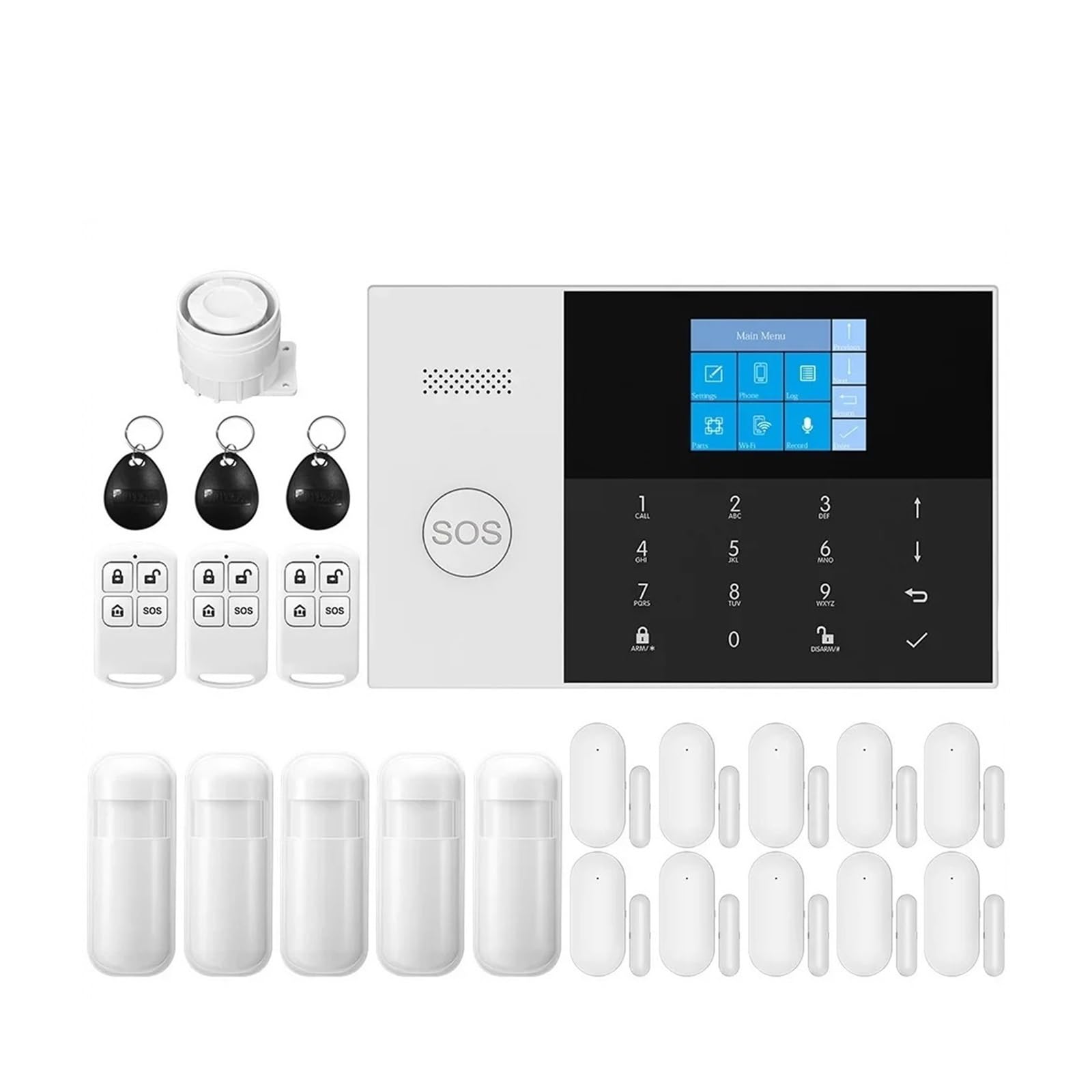 GeRRit Nuovo GSM di Allarme di Sicurezza Domestica for Tuya Smart Home, Casa Intelligente WiFi Antifurto Allarme Funziona con e Alarma De Seguridad Para El Hogar(J)