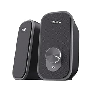 Trust Orada Casse PC USB 2.0 12W (6W RMS), Cassa con Connessione Jack Audio 3.5 mm, Collegamento per Cuffie, Anteriore in Tessuto, Altoparlanti PC per Desktop Computer Portatile Mac, Nero