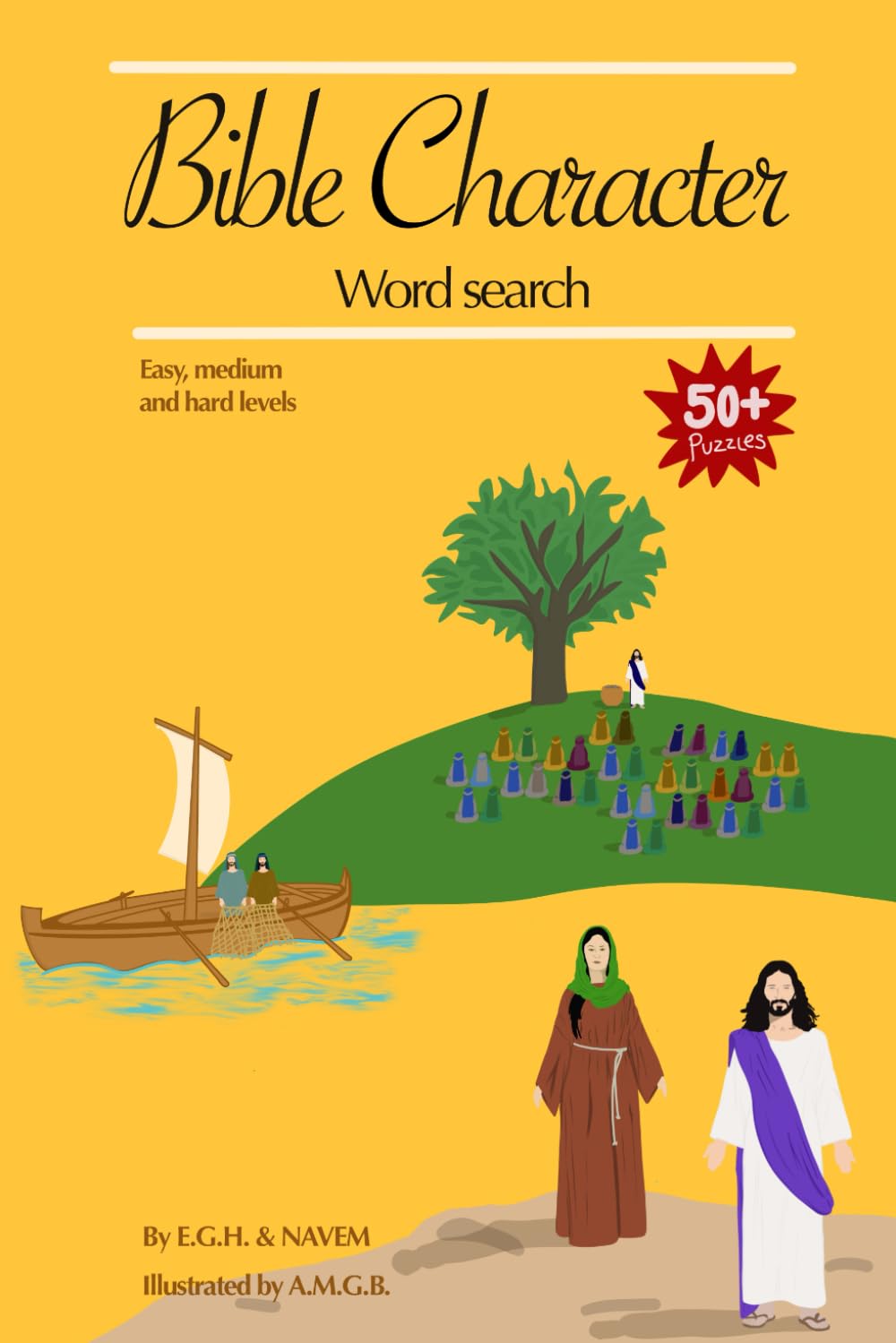Bible Character Word search: 50+ Faith‑Building, Fun and Engaging Puzzles or Relaxation, Learning Bible Figures' names.