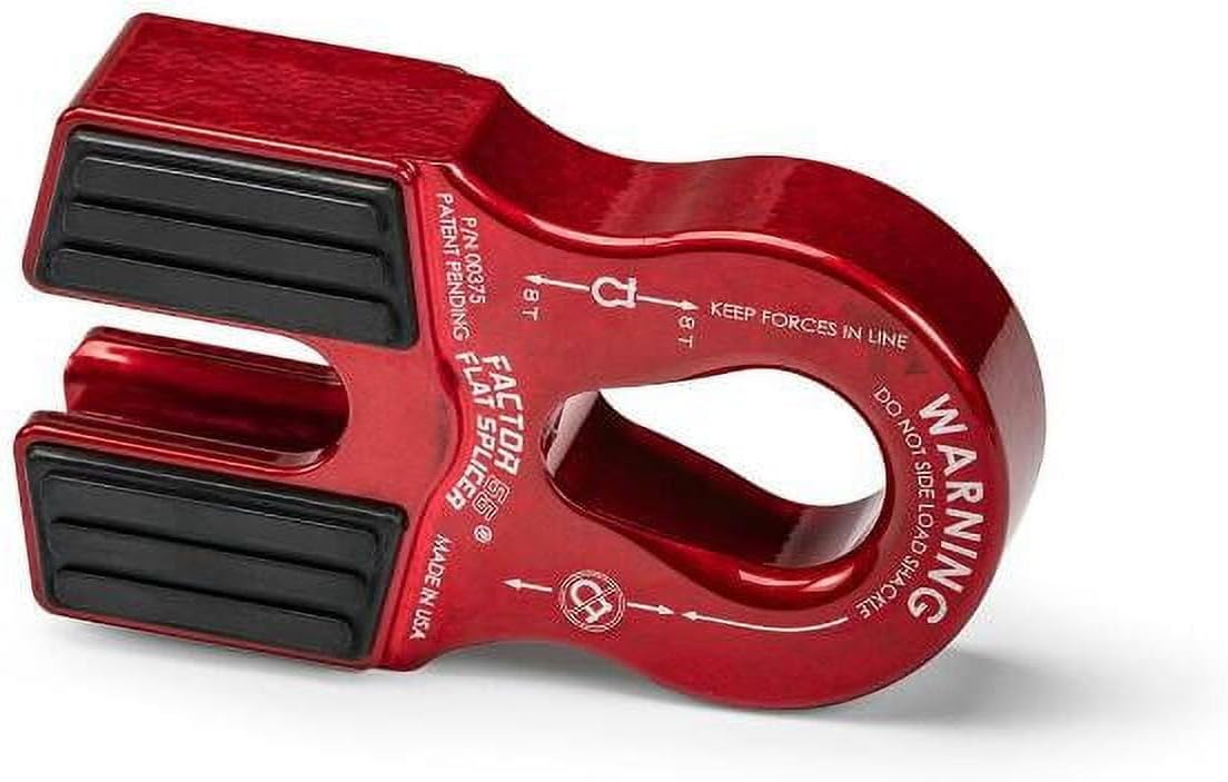 Factor 55 Flat Splicer Low-Profile Design for Synthetic Rope, Fits Synthetic Rope up to 1/2" - Red