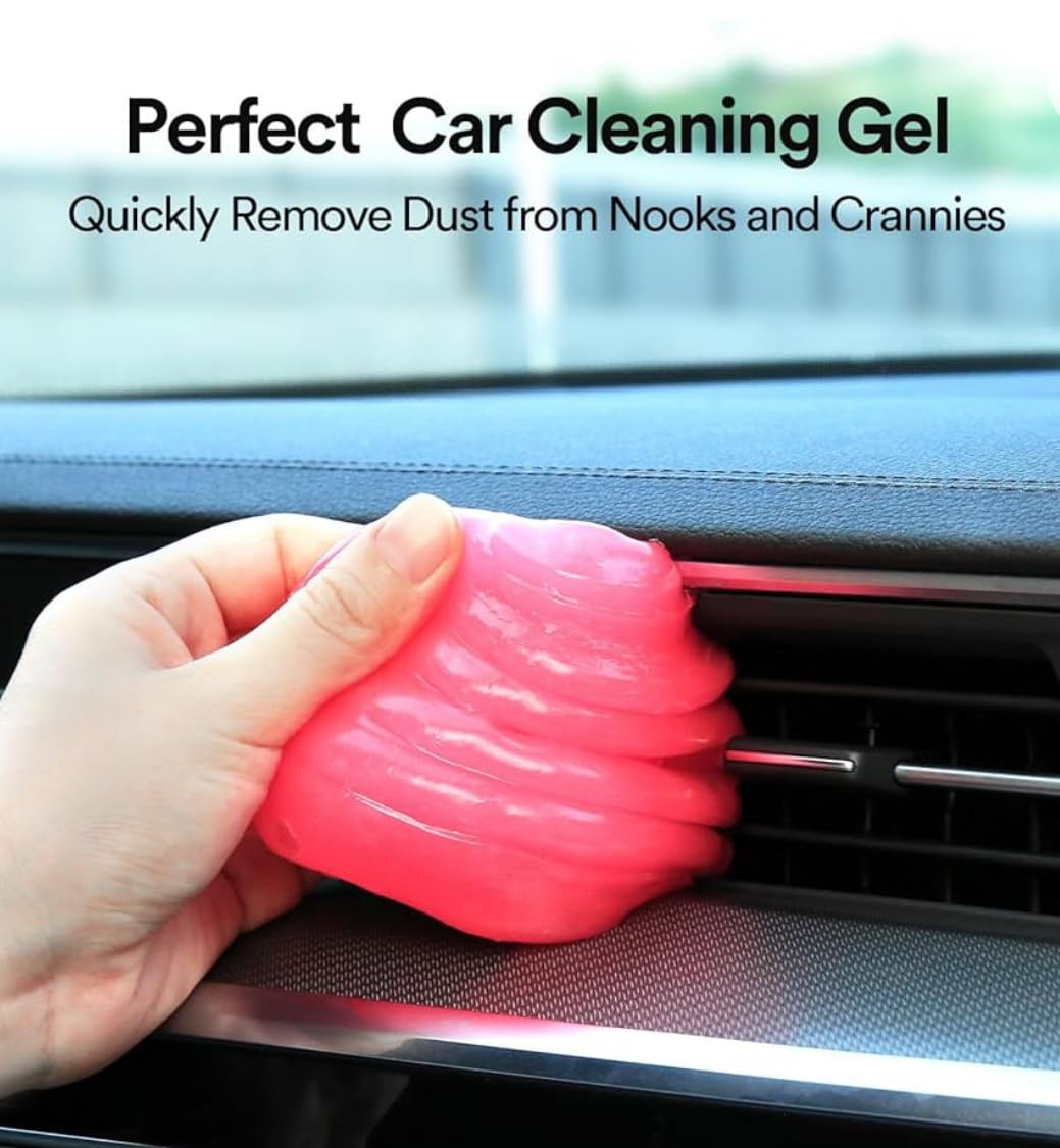 Generic Car Cleaning Gel Universal Detailing Kit Automotive Dust Car Crevice Cleaner Slime Auto Air Vent Interior Detail Removal for Car Putty Cleaning Keyboard Cleaner Car Accessories (Pink)