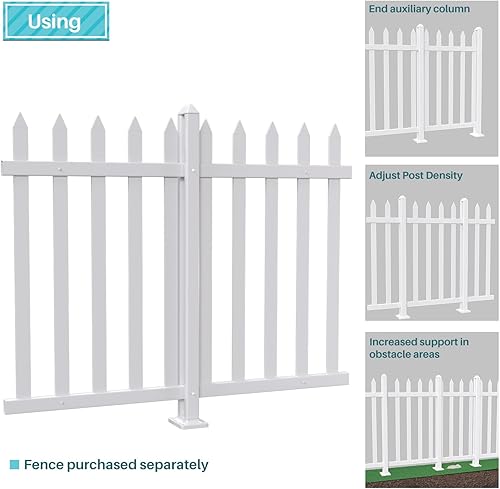 Miniatura 5 de Coarbor Panel de valla de vinilo de 46 x 36 pulgadas, 2 paneles de valla decorativa de jardín para patio, valla de vinilo al aire libre, barrera